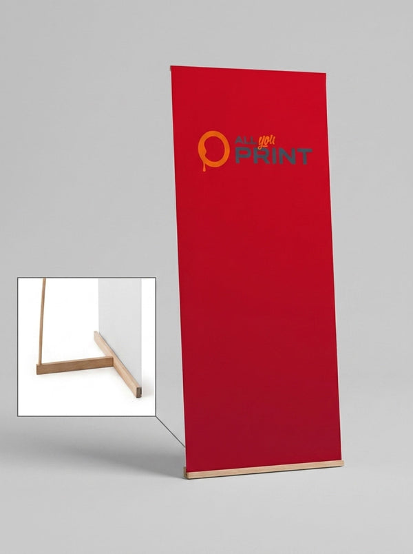 AYP - L-Banner Holz mit Holzleisten, System inkl. Druck