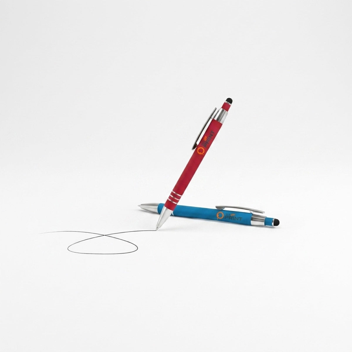 AYP - Muster Kugelschreiber Metall mit Softtouch, Stylus und 3 Ringen