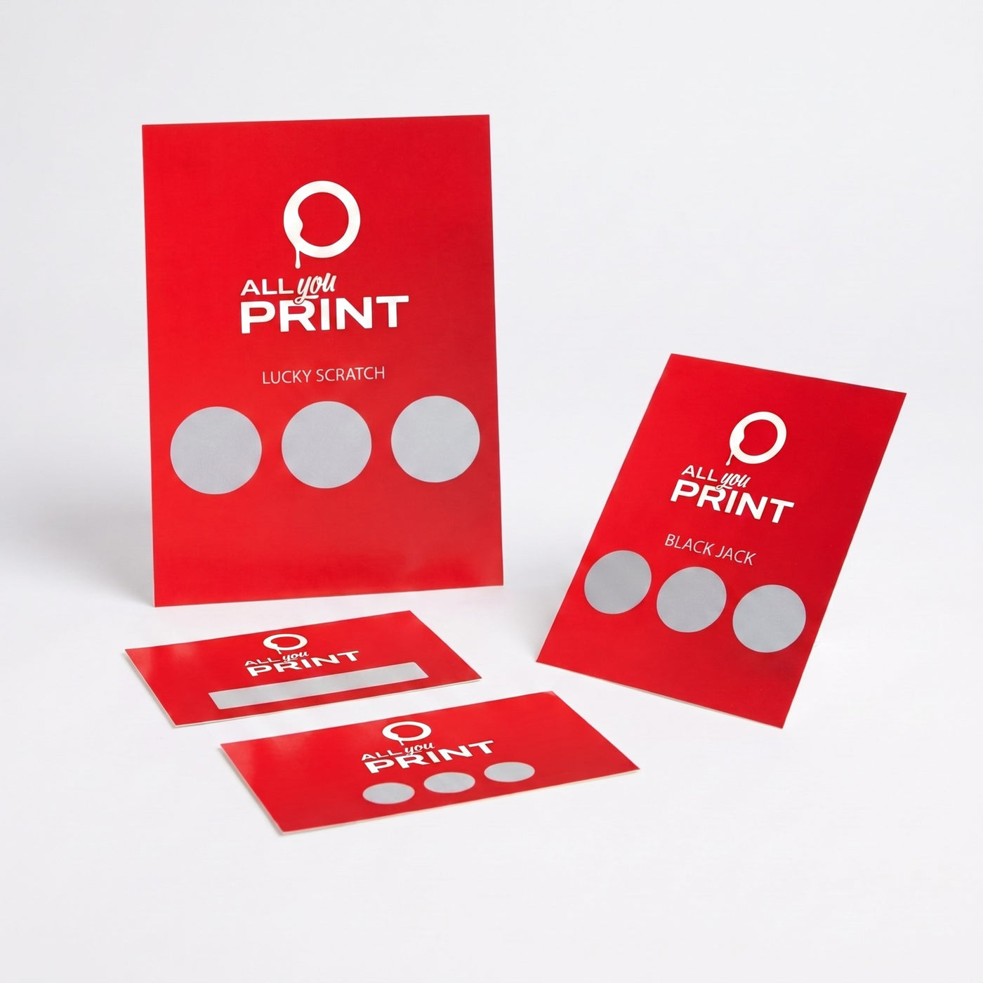 Flyers with customisable scratch fields