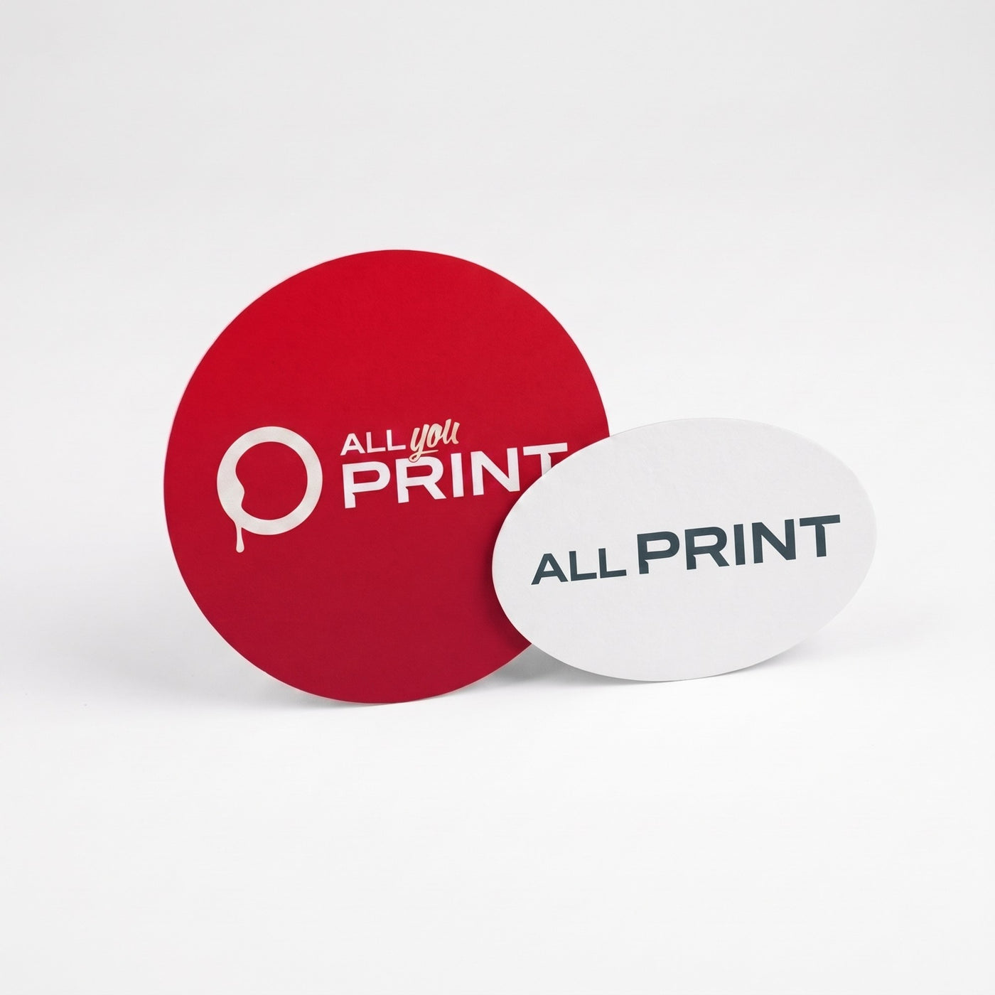 Greeting and invitation cards without fold, round/oval in custom format