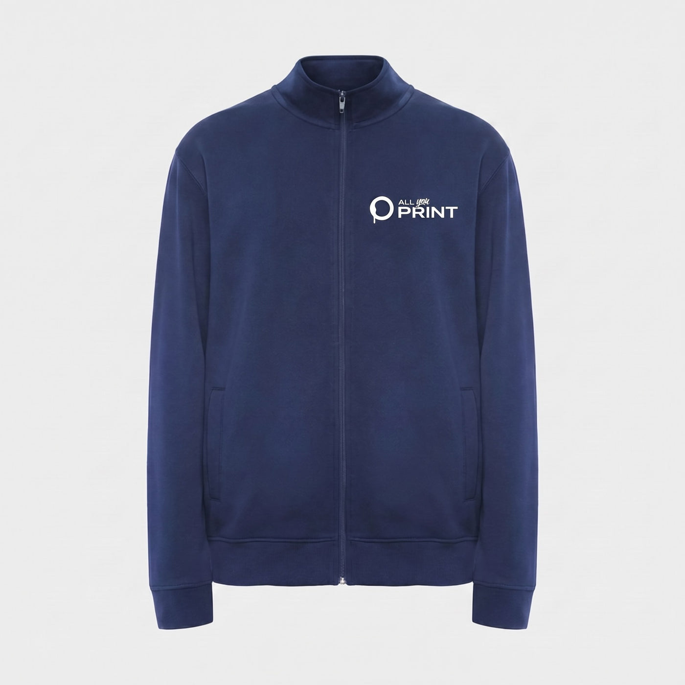 Sweat jackets with stand-up collar