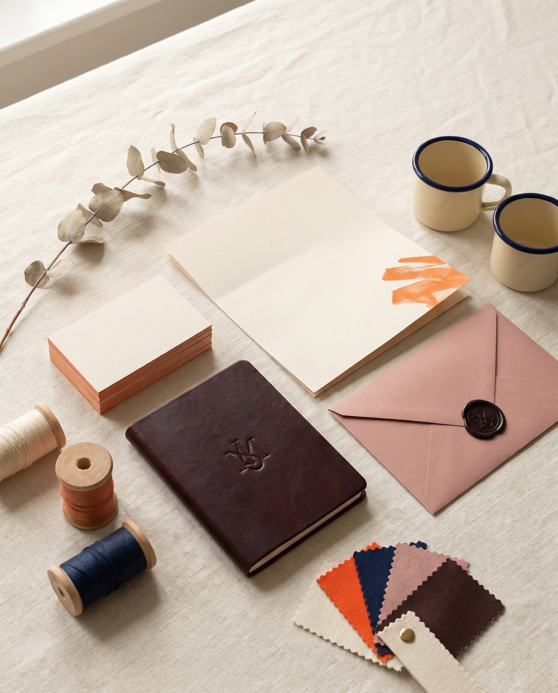 Made in Switzerland — flat-lay brand kit