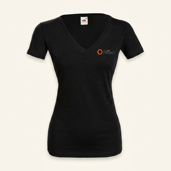 Basic T-Shirt Damen mit V-Ausschnitt