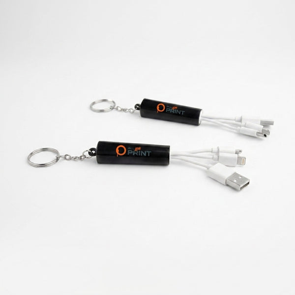 Echantillon porte-cles LED avec cable de charge 3 en 1