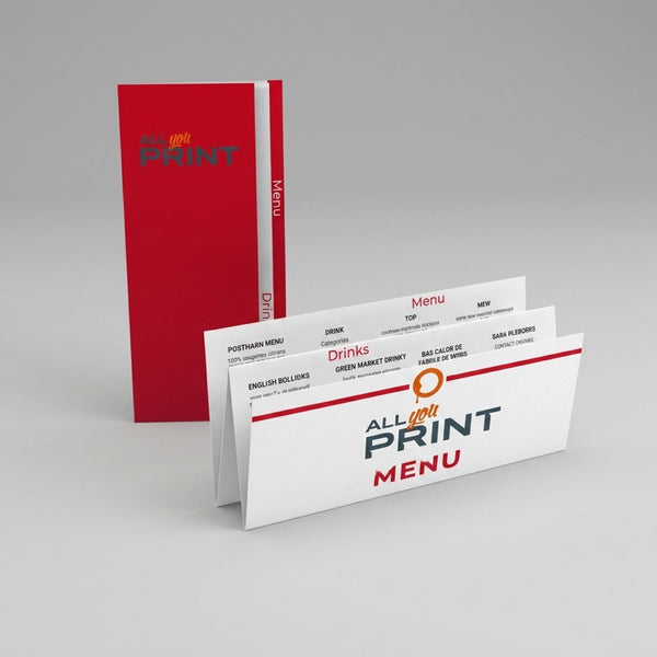 Food and drink menus, step fold