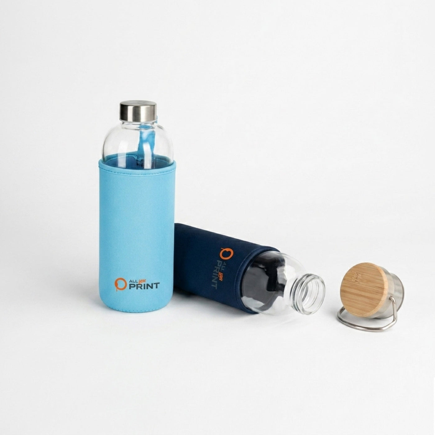 AYP - Muster Glasflasche mit Neoprenhülle
