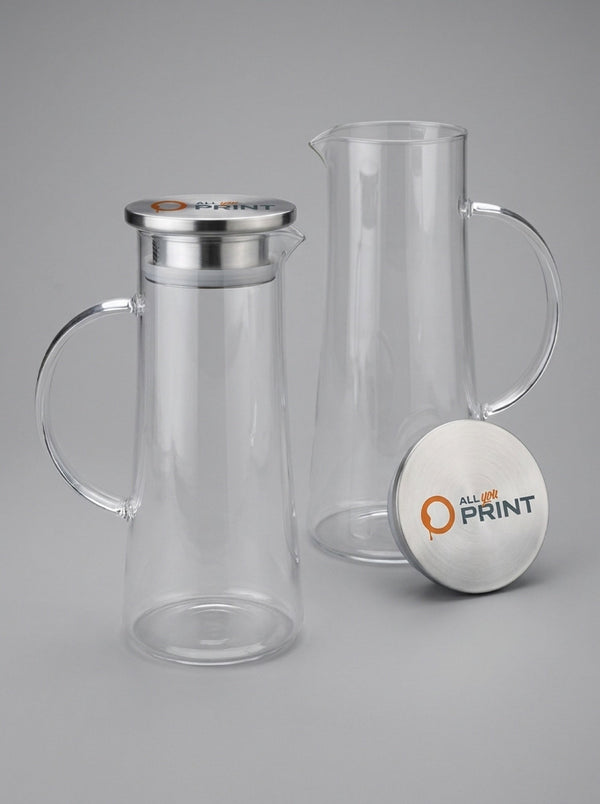 Glasdekanter mit Edelstahldeckel