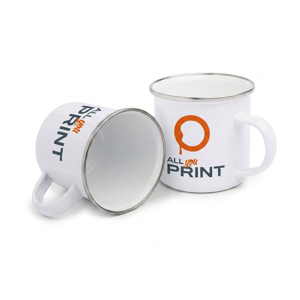Tasses en émail, imprimées
