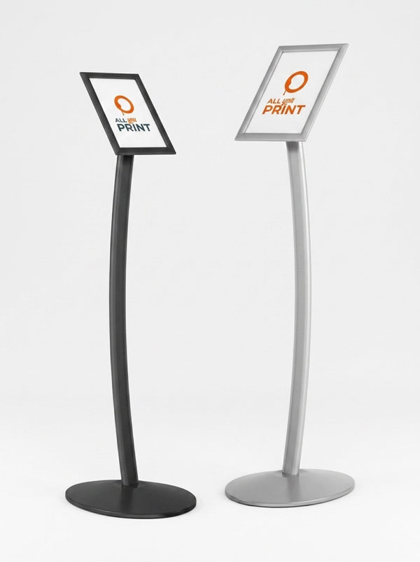 Curved info stand