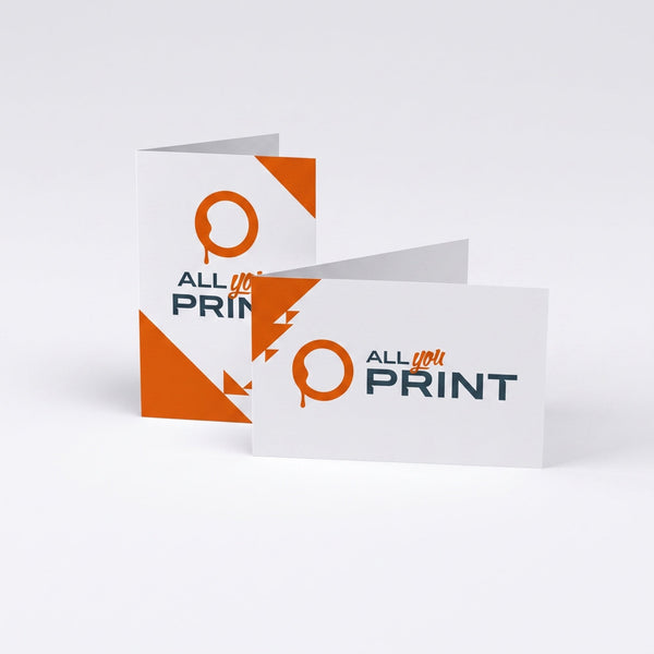 Folded business cards with exclusive finishing
