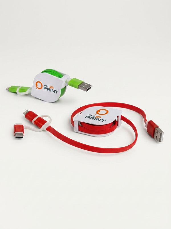 3-in-1-Ladekabel, ausziehbar