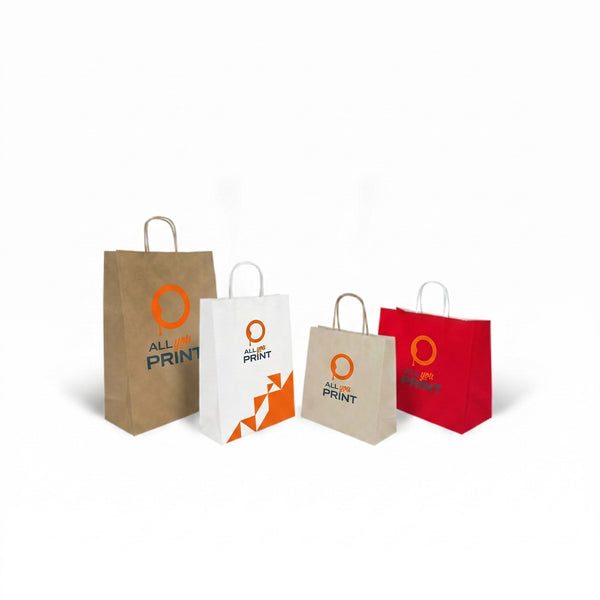 Sacs en papier basic avec cordon en papier, imprimables en pleine surface