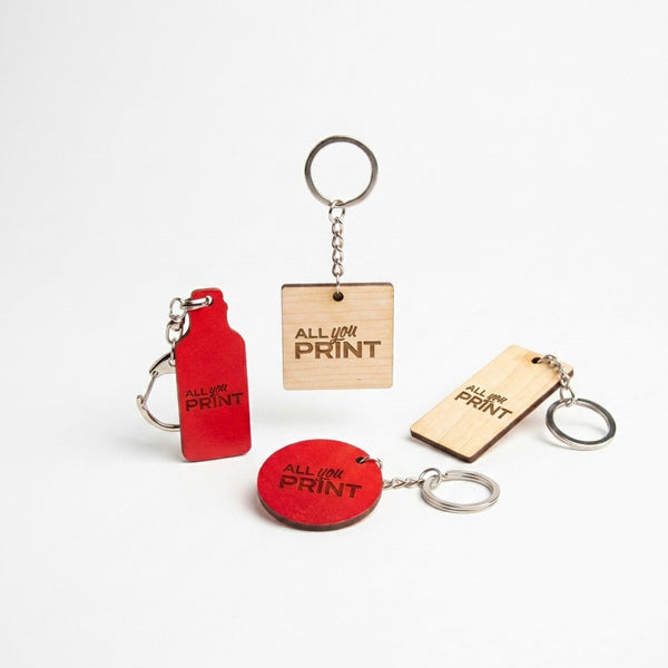 Wooden keyrings, flat