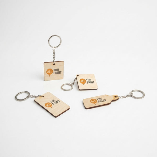 Sample wooden keyring, flat