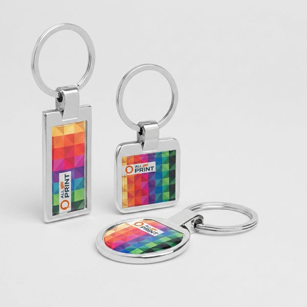Echantillon porte-cles metal avec doming