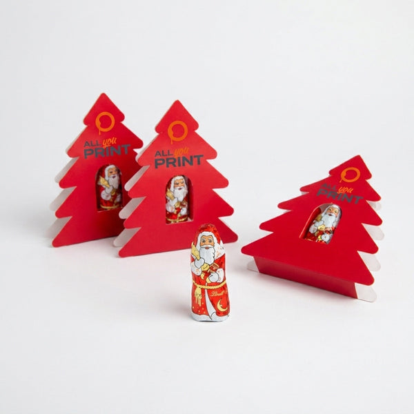 Display with Lindt Santa Claus