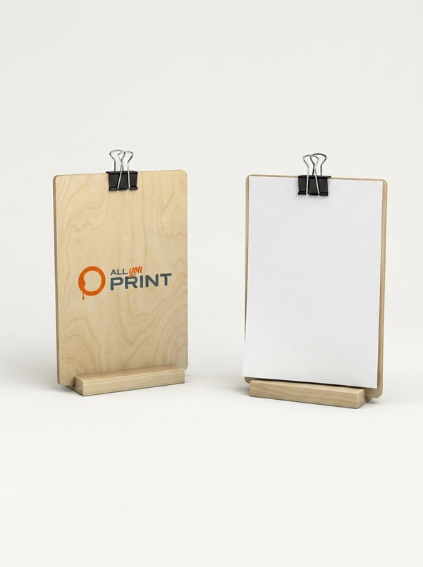 Wooden table stands with clip