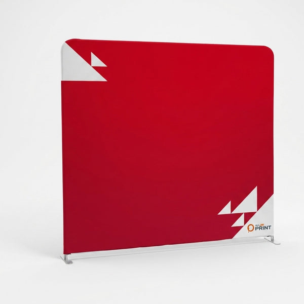 Advertising wall with push-fit tube system