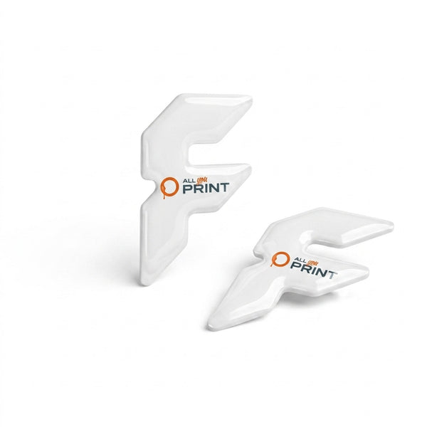 Pin badges with doming in free form