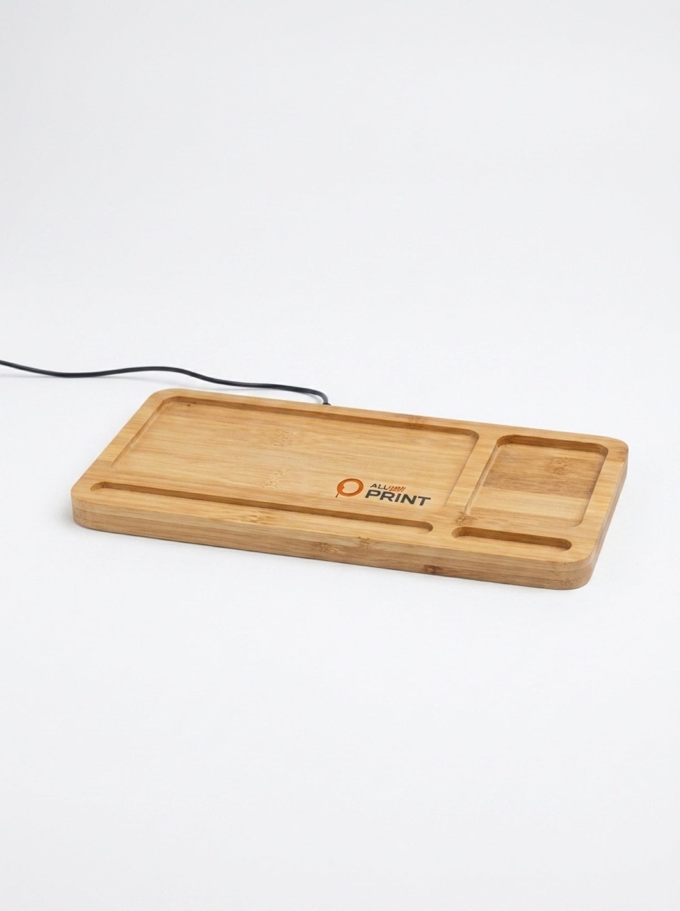AYP - Schreibtisch-Organizer mit Wireless Charger, Bambus